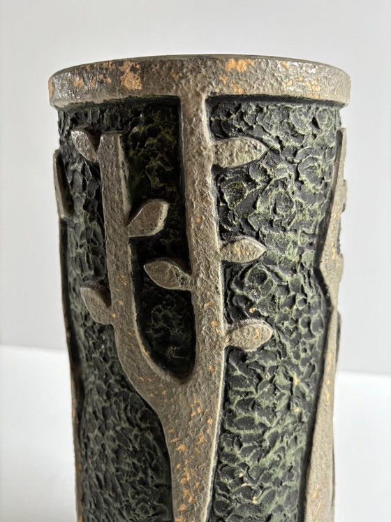 Image 1 of Rare 60s vase with stylized relief figures