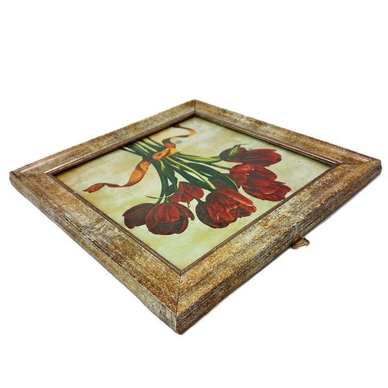 Image 1 of Piccola stampa artistica incorniciata, tulipani