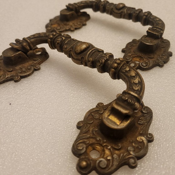 Image 1 of 2 poignées en bronze, Directoire, signé et numéroté 