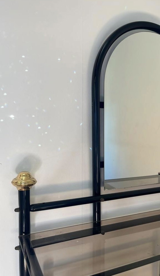 Image 1 of Tavolo a specchio + sedia in vetro / tavolino Hollywood Regency