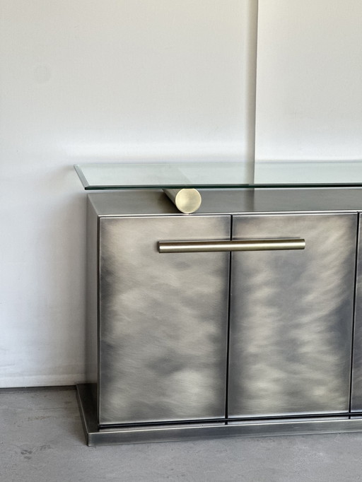 Belgochrom dresser cabinet, stainless steel, 1980s
