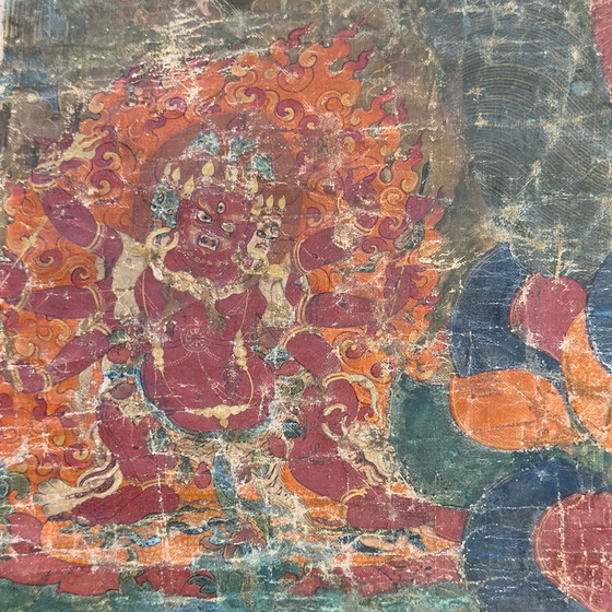Thangka tibetano monumentale della stirpe Sakya con Hevajra – Tradizione Ngor antica, seconda metà del XV (photo 11 of 11)
