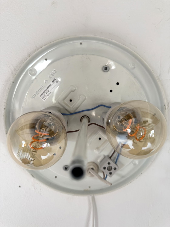 Vintage Opal Glass Wall Lamp, Glashütte Limburg ‘70 – Wall lights, Brass (photo 14 of 15)