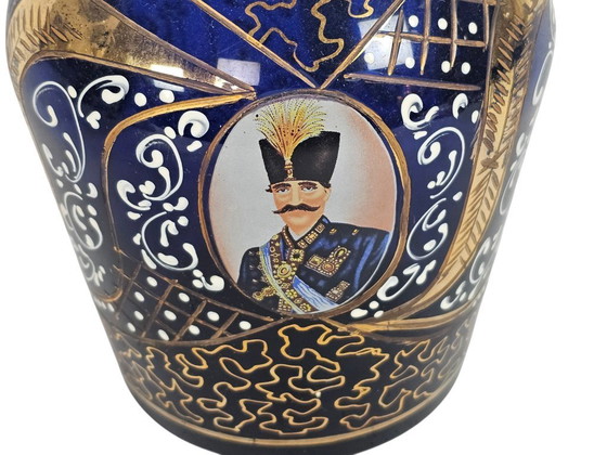 Image 1 of Böhmen – Dekanter – Nasser al-Din Schah Qajar – Kobaltblau – vergoldet – 2. Hälfte des 20. Jahrhunderts