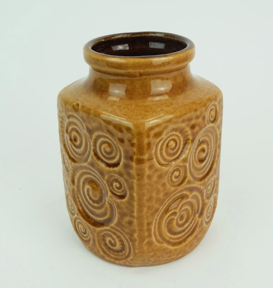 Image 1 of vaso scheurich mid century 1960s decor jura ochre glaze modello 282-16