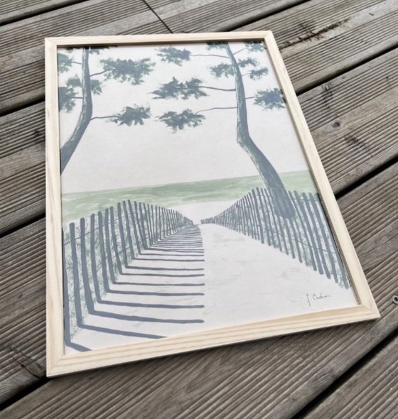 Image 1 of Olive green ink on 250g natural paper.