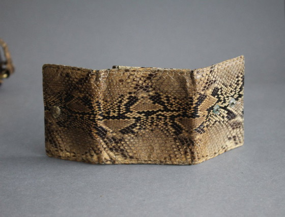 Image 1 of Seltene alte Handtasche Theatertasche Handgelenk mit Portemonnaie Schlangenleder