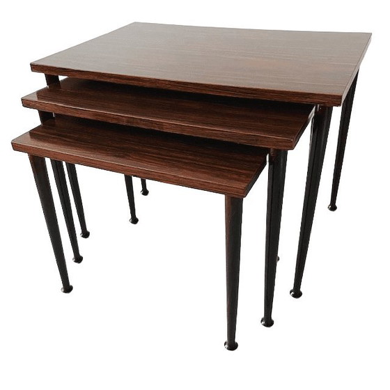 Image 1 of Tavolini laterali mimiset in stile moderno danese di metà secolo, anni '60