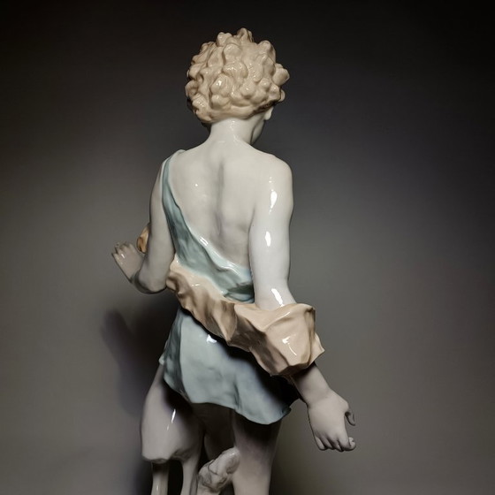 Hutschenreuther - Semi-nude Lady and Deer - 52,5cm - Porcelain, Sculpture, Creme (photo 15 of 22)