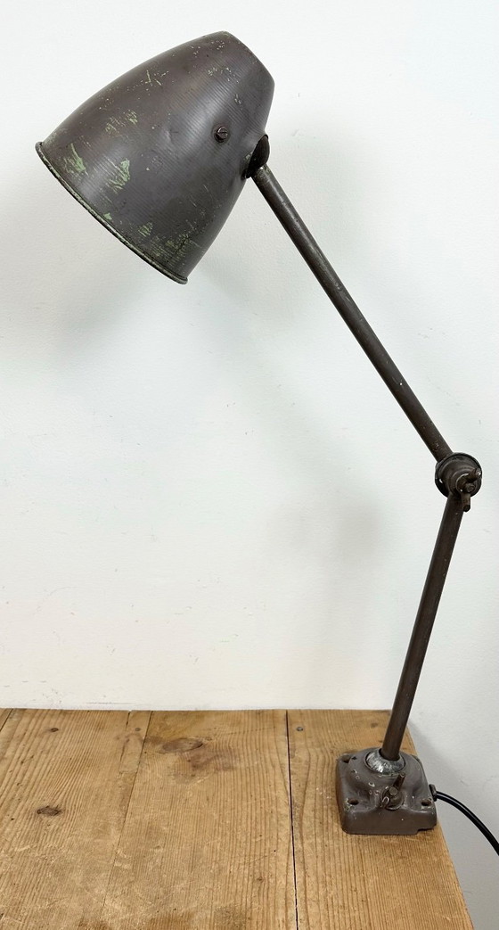 Image 1 of Brown Industrial Workshop Table Lamp, 1960s