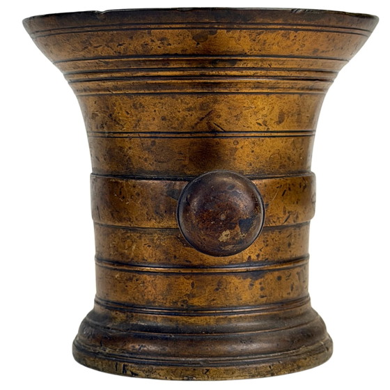 Antieke Nederlandse Bronzen Vijzel met Stamper – 17e/18e Eeuw – 3 kg – Keukenaccessoires (photo 3 of 8)
