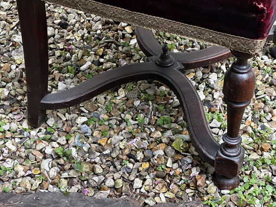 Image 1 of Sedia inglese in mogano, gambe a forma di X, XIX secolo