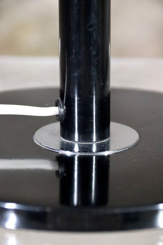 Image 1 of IKEA – Solist – Vintage Mushroom Desk lamp – B8802 – Black – Opal Glass