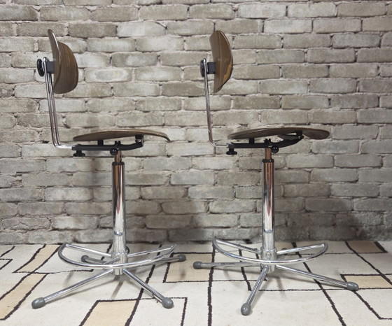 Image 1 of Een paar SE 68 orkeststoelen van Egon Eiermann voor Wilde + Spieth, Duitsland, jaren 70.