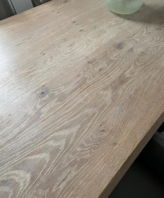 Image 1 of Topform Tree Trunk Dining Table - Solid Oak & Stainless Steel - 180x90