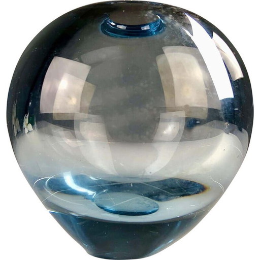 Vintage hand-blown glass vase by Per Lütken for Holmegaard, Denmark 1950