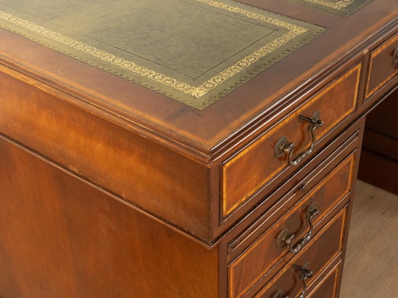 Antique English-Style Desk – Leather, Wood (photo 10 of 12)