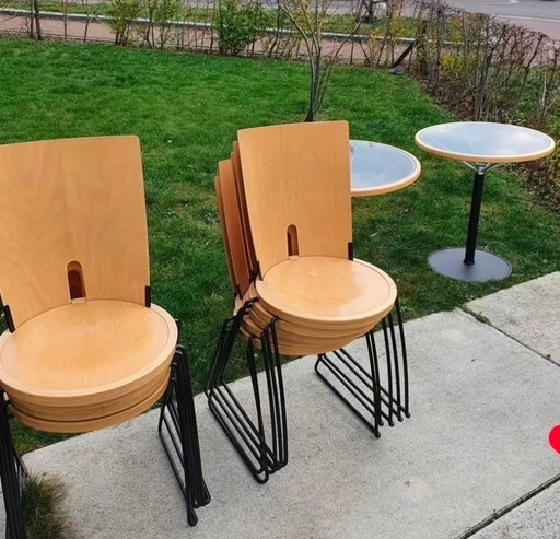 Ensemble Oblado: Deux tables et dix chaises par Borge Lindau pour Blå Station
