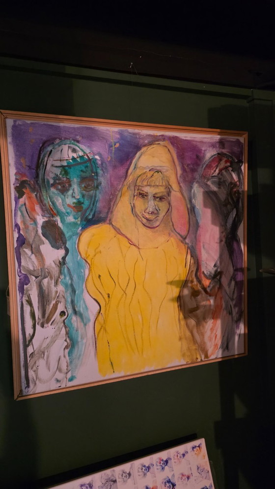 Image 1 of Oskar Lens "Lady Sappho" oil on canvas 2003 100x100cm