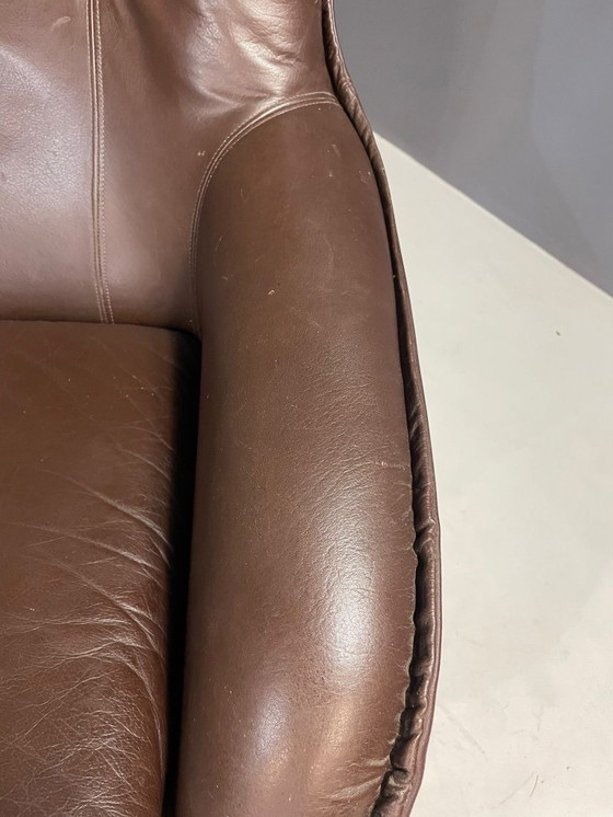 Image 1 of Paar leren draaifauteuils van PEEM, Finland, 1970