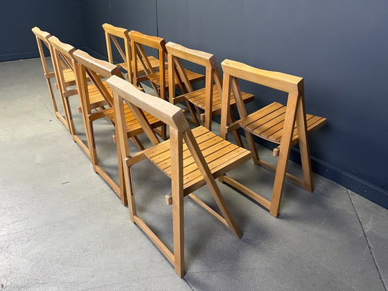 Image 1 of Vintage wooden folding chairs, 1960s set of 8