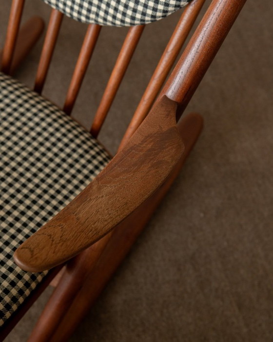 Image 1 of Vintage Deense teakhouten schommelstoel model 182 van Frank Reenskaug voor Bramin, jaren 1950.