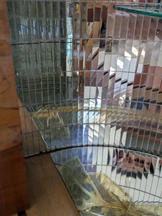 Image 1 of Dassi - Vittorio Dassi - Table d'appoint - Cristal, Bois, Laiton - Intérieur miroir