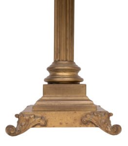 Stunning Tall chunky Bronze Corinthian Column Table Lamp with Bird Shade 1940s (photo 10 of 40)