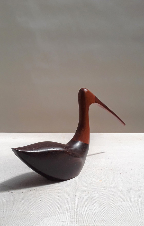 Image 1 of Sculpture en bois signée d'un Courlis d'Amérique par Art Eisenbrand , 1980 - Californie / USA .