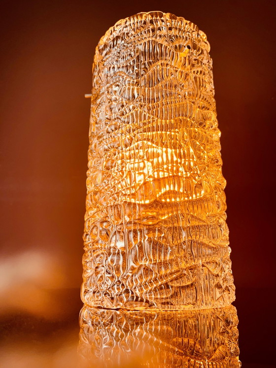 Image 1 of Unique! Kalmar Franken 60s ice glass pendant lamp