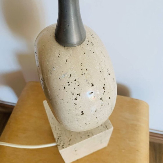 Philippe Barbier Travertin-Lampenfuß – 1970er Jahre – Tischlampen, Stone (photo 10 of 12)