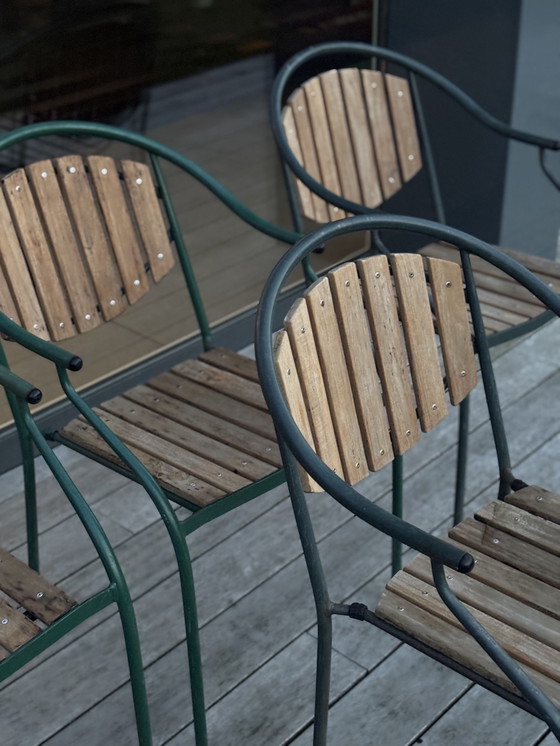 Image 1 of 4x Lothar tuinstoelen, 50s