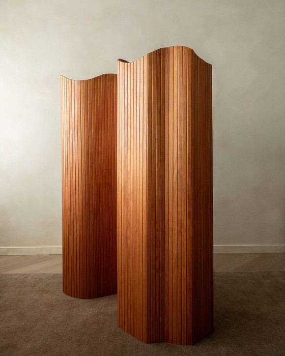 Image 1 of Vintage Art Deco grenen kamerscherm van Jomain Baumann voor Baumann, jaren 1930.
