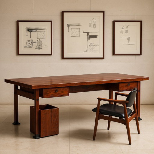 Scrivania Itamaraty di Sergio Rodrigues per Oca, anni '60