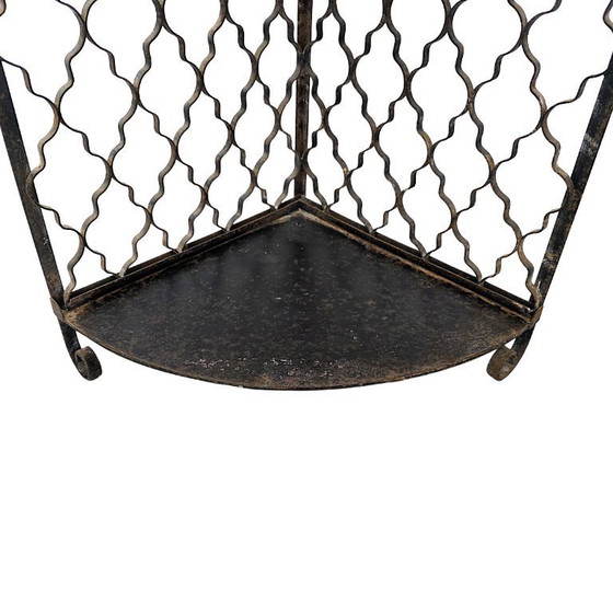 Image 1 of Vintage metalen hoek étagère, midden 20e eeuw