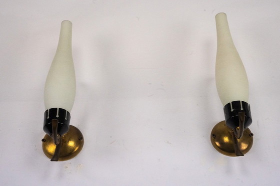 Image 1 of Coppia di appliques di metà secolo in stile Arredoluce. Italia anni '50