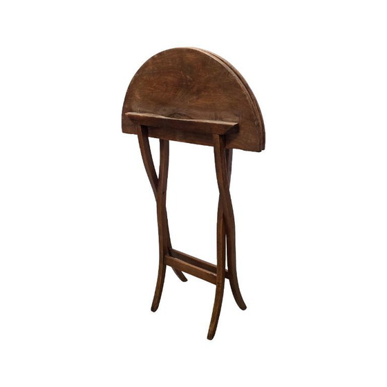 Image 1 of Antigua mesa plegable francesa de nogal Normandía, finales del siglo XIX