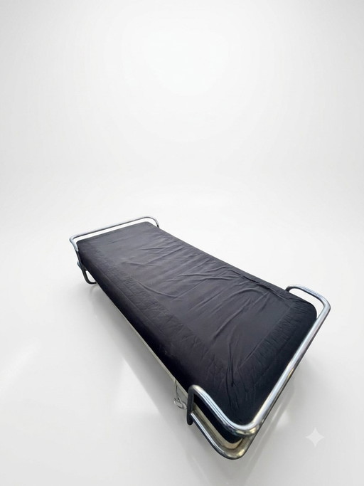 Cama IKEA Kromvik – Knut Hagberg 1982 – cromada, colchón original Sultan – eenpersoonsbedden, Chrome (photo 2 of 5)