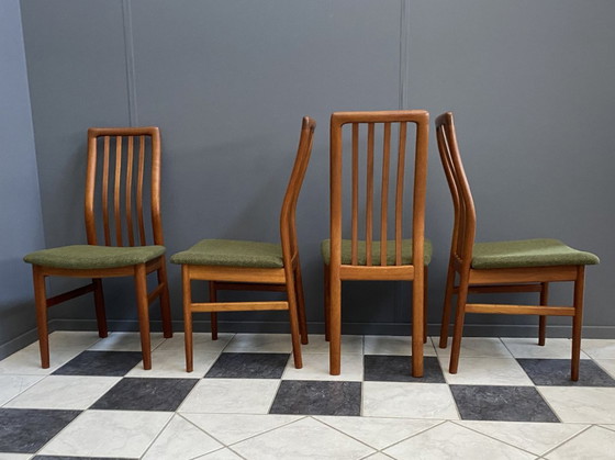 6 sedie da pranzo in teak di Kai Kristiansen per Schou Andersen Denmark – Textile, Wood (photo 7 of 10)