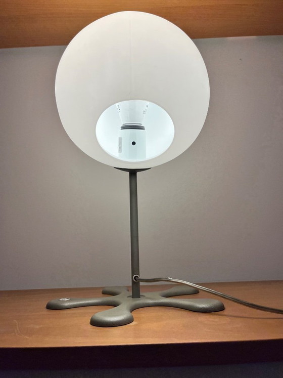 Image 1 of "Coco" table lamp designed by Aldo Cibic, produced by Foscarini - Grey metal & opaline glass
