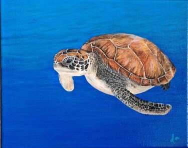 Acrylverf Schilderij Schildpad 24X30 Cm