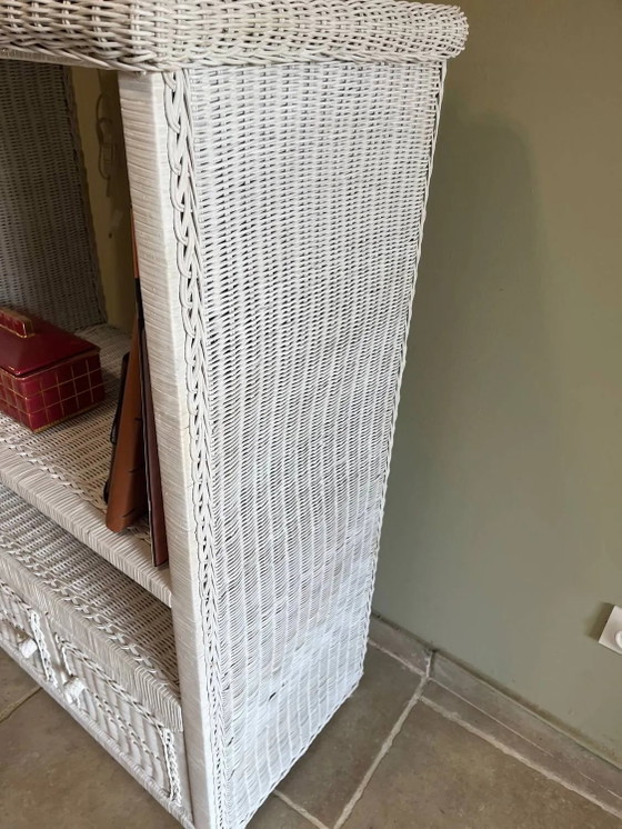 Weiße Korbmöbel – Vitrine, Wicker, Rattan, Vintage (photo 15 of 21)
