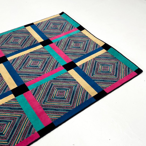 Image 1 of Tappeto in lana multicolore di Missoni, anni '80