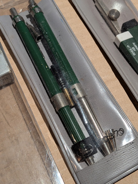 Image 1 of Ensemble de bureau d'architecte vintage – Faber-Castell, Kern Aarau et Rotring – design du milieu du siècle