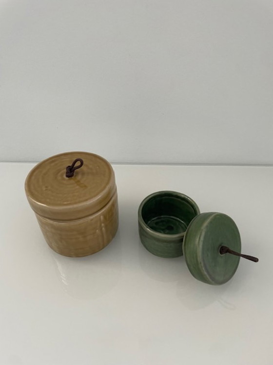 Image 1 of Set of 2 design storage jars "Artichok" – Jaydi