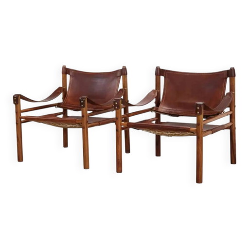 Zwei Arne Norell Sirocco Sessel in Palisander und Leder – fauteuils, Leather, Mid Century Modern