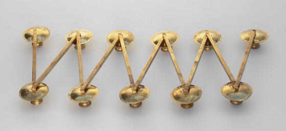 Image 1 of Lars Holmstrom Maragareta kandelaars van messing - Zweden