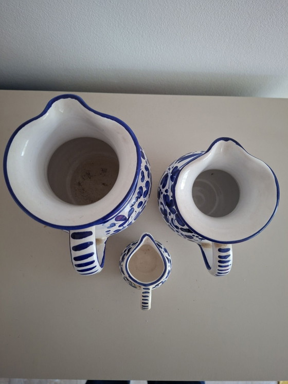 3 Italian handpainted jugs, Deruta, Vases, Ceramic, Blue (photo 5 of 7)