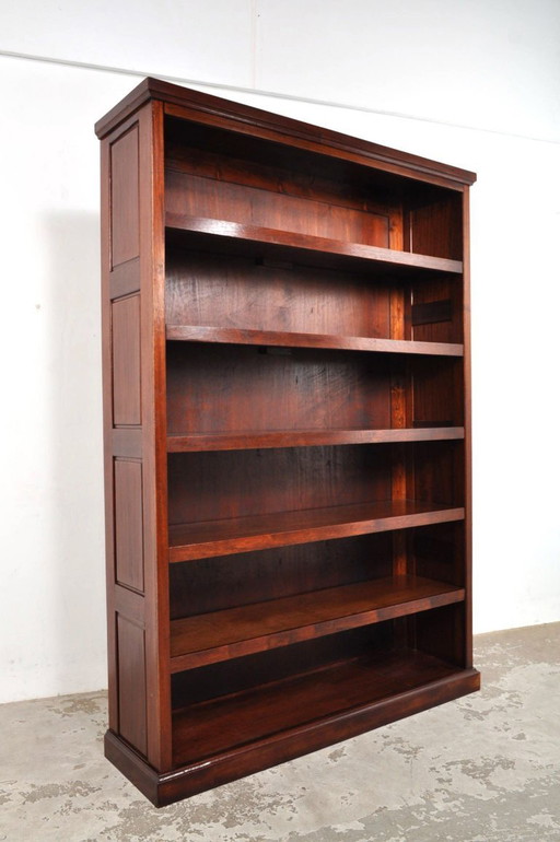 Vintage bookcase walnut with paneled sides, 1930s