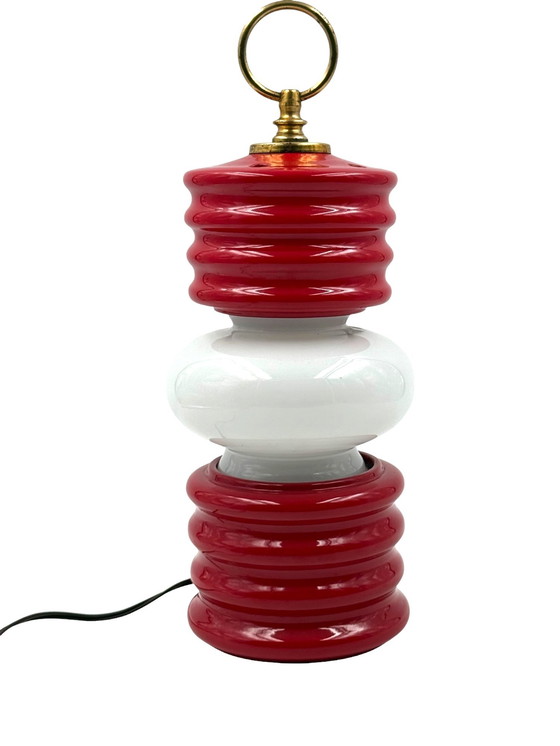 Image 1 of Space Age Ceramic Lantern-Shaped Table Lamp, Ceramiche Fiorentine Italy, 1970s